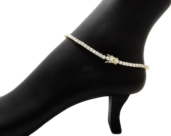 Women's Fashion Cubic Zirconia 3mm/10",11",12" Tennis Chain Anklet