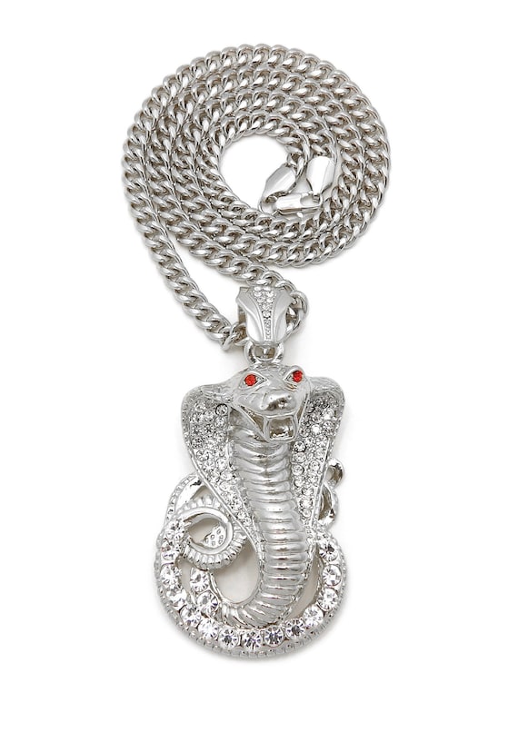 Iced out snake best sale pendant