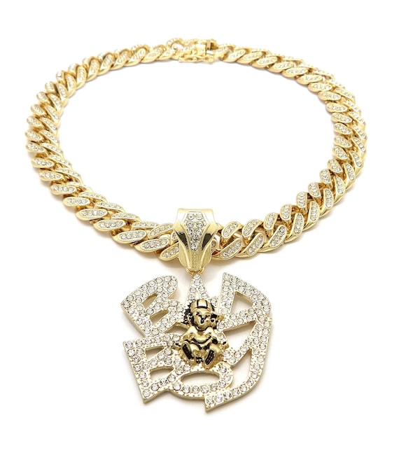 Iced Silver PT BAD BOY Pendant & 24" Box, Cuban, Rope Chain Hip - Foto 5