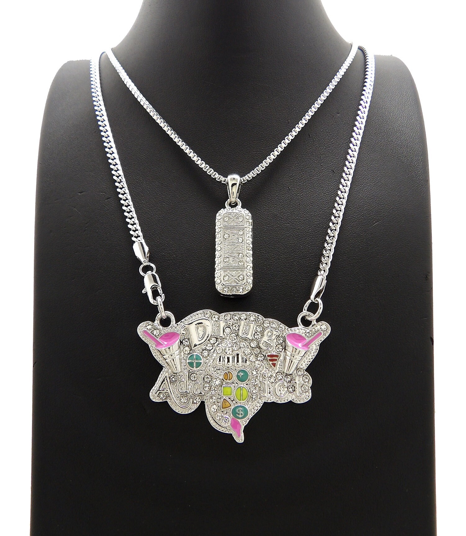 New Iced Drug Addict & XANAX Pendant 18 and 24 Mix Etsy
