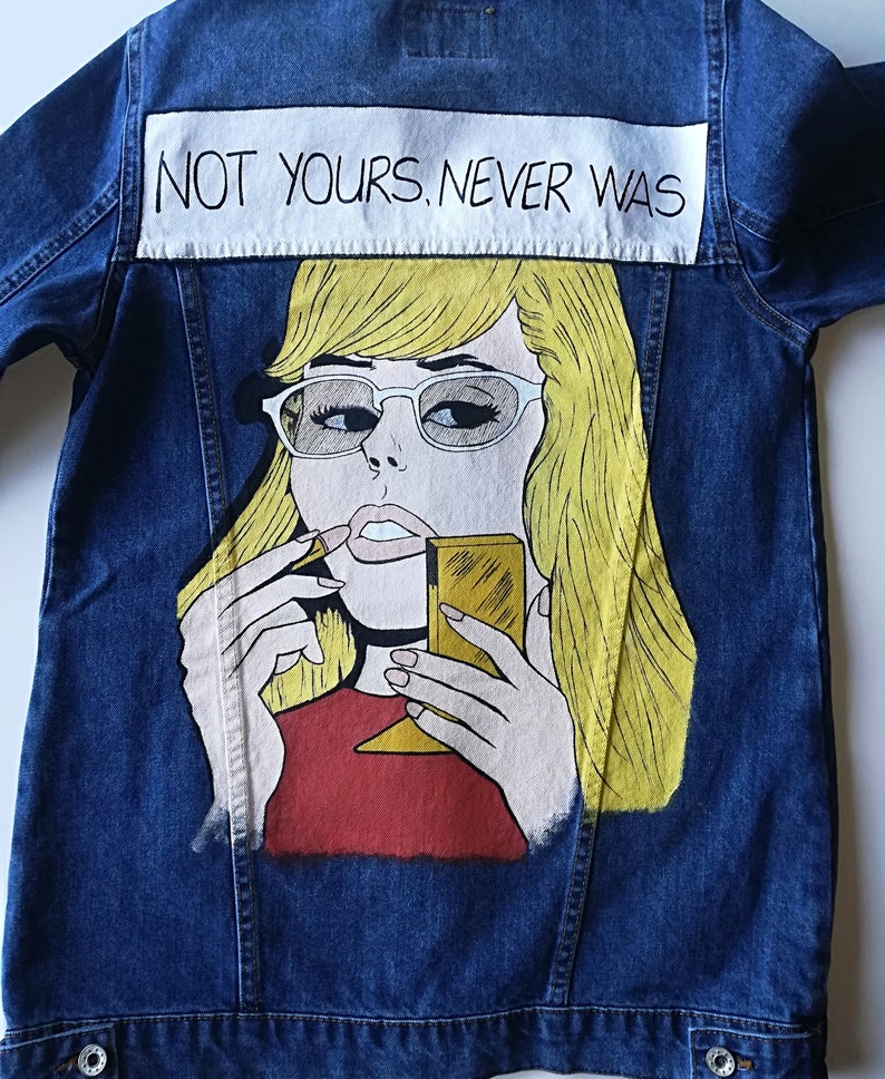 painted denim jacket etsy