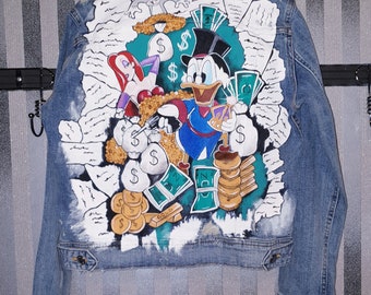 Handgeschilderde denim jas