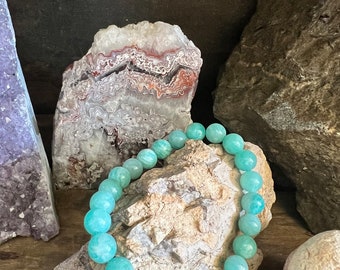 Russian Amazonite | Energy bracelet by Journey Stones. Lean on Me. | AAA 8mm| Healing | Calming