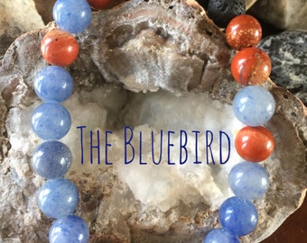 Red Lace Jasper, Blue Aventurine, and Lava Bead Bracelet. Energy Bracelet by Journey Stones. |Healing| Fierce Guidance |