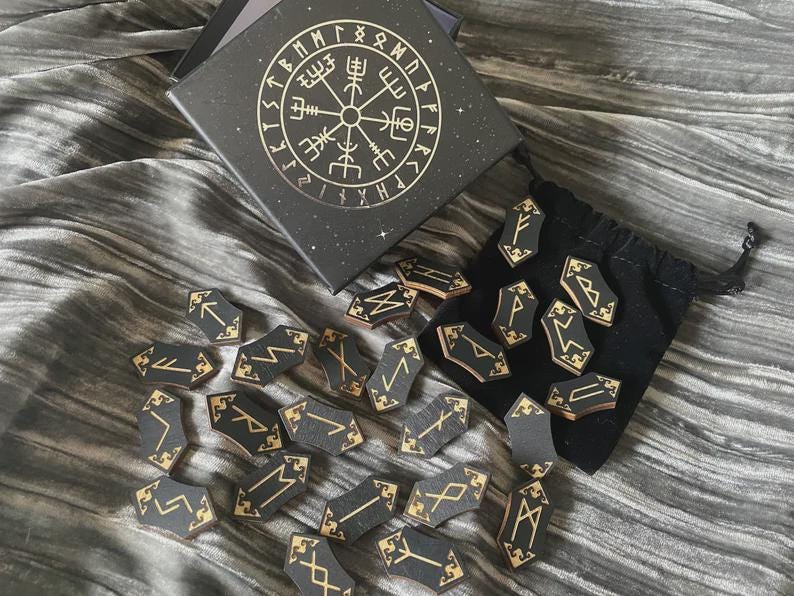 Wood Carved Runes - Etsy