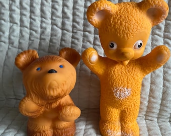 Teddy bear vintage rubber toys