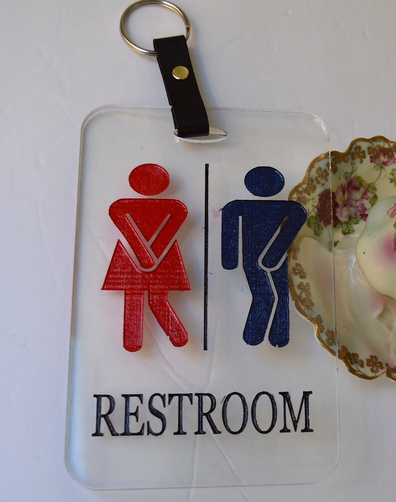 Humorous UNISEX Acrylic Office Restroom Key Ring Etsy