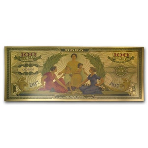 24k Gold Plated Espeon Eevee Pokemon Banknote for Sale in