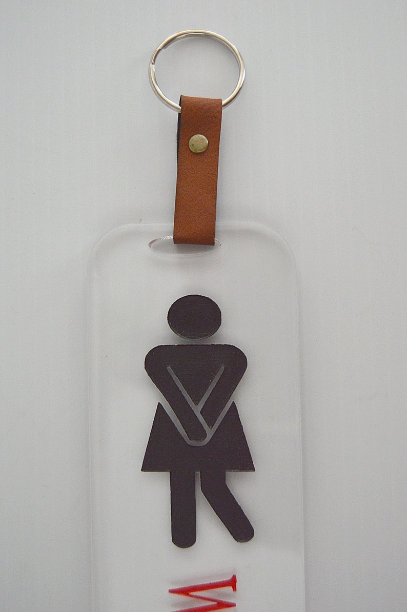 Pair of Humorous Acrylic Office Restroom Key Rings Etsy