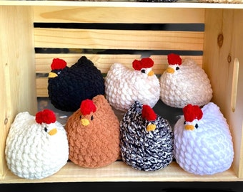 Poule au crochet | Peluche poulet au crochet | Peluche faite main au poulet | Cadeau de poulet en peluche | Cadeau d'anniversaire | Cadeau fête des mères