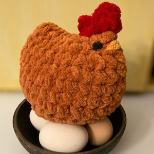 Crochet Chicken Hen | Custom Emotional Support Chicken Plush | Handmade Chicken Stuffed Animal | Unique Gift Idea | Choose your color