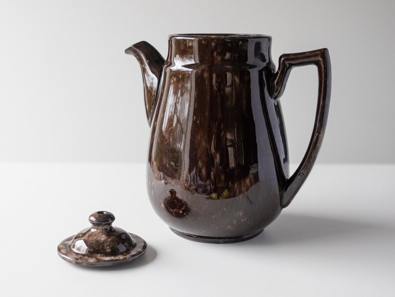 Vintage Brown Marbled Teapot Made in England Etsy