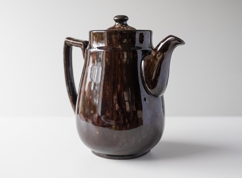 Vintage Brown Marbled Teapot Made in England Etsy
