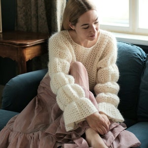 Puffy Crochet Jumper, CROCHET PATTERN by @highinfibre