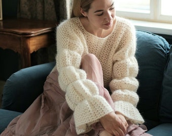 Puffy Crochet Jumper, CROCHET PATTERN by @highinfibre