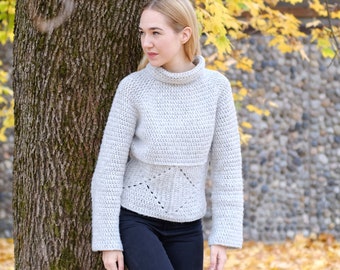 The Solid Granny Square Jumper (crochet pattern by @highinfibre)