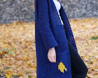 Long Crochet Cardigan PATTERN by @highinfibre