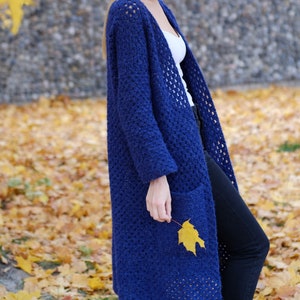 Long Crochet Cardigan PATTERN by highinfibre image 1