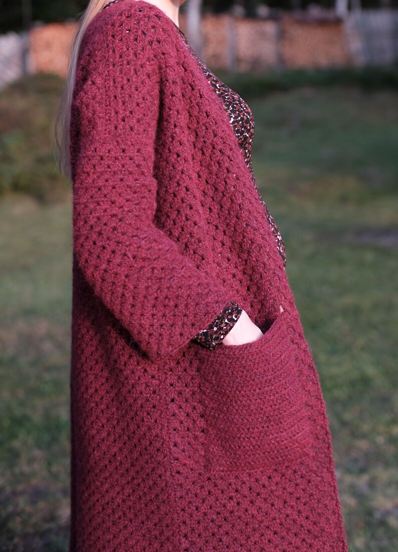 Long Crochet Cardigan PATTERN by highinfibre image 5