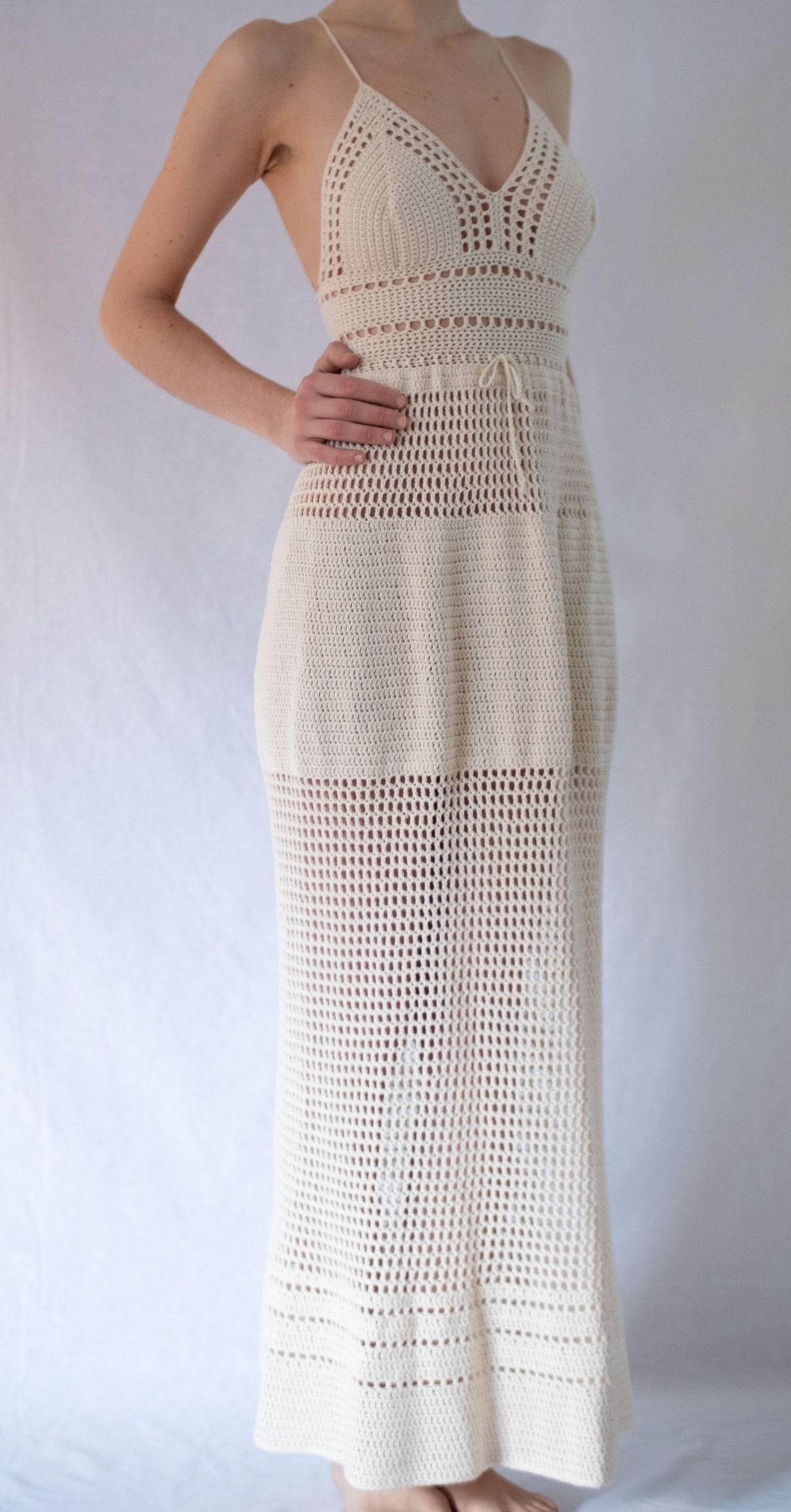 Crochet Maxi Dress PATTERN: Floor Length Crochet Gown With - Etsy