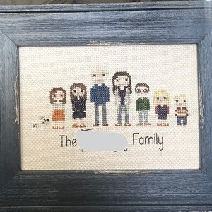 Custom Cross Stitch Family Portrait Personalized Gift Present Birthday Anniversary Personalized Family Cross Stitch People Family Portrait