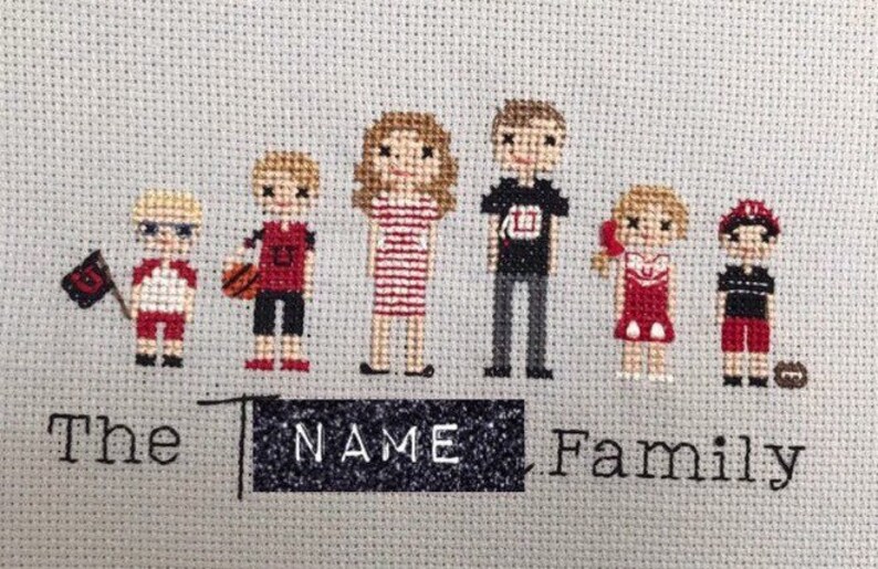 Custom Cross Stitch Family Portrait choose Your Favorite Etsy