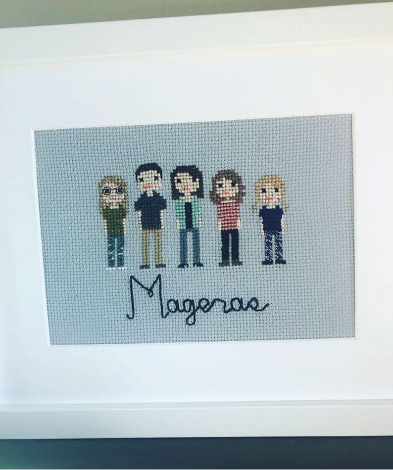 Custom Cross Stitch Family Portrait Etsy