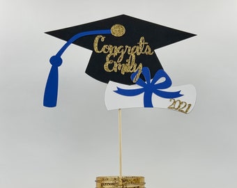 Graduation Cake Topper - Personalized Cursive / Graduation Party Centerpiece / Graduation Tabletop Decoration