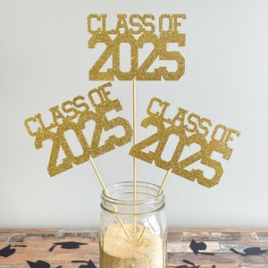 Decoraciones para fiesta de graduación de la clase de 2025: paquete de 3/Decoración de mesa de graduación: universidad