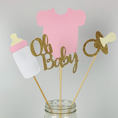 Pink and Gold Baby Shower Decorations / Girl Baby Shower Etsy