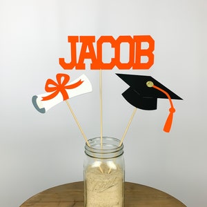 Decoraciones para fiestas de graduación: personalizadas, centro de mesa para fiestas de graduación, decoración de mesa para graduación, universitarias