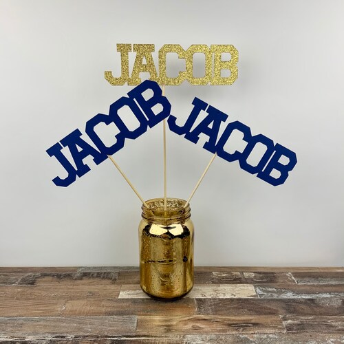 3 Pack Name Sticks / Personalized Name Centerpiece Sticks / Etsy