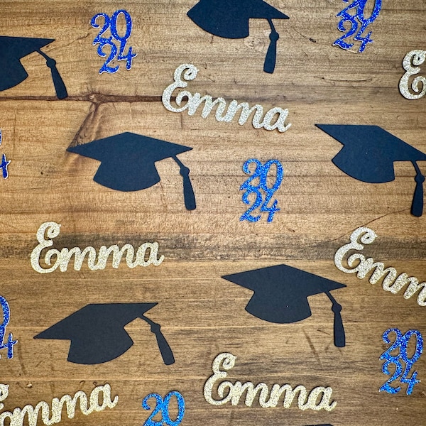 2024 Graduation Confetti - Cursive Personalized 60 Pieces