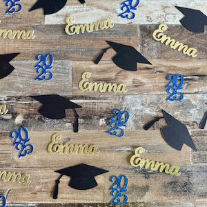 Afstudeerconfetti 2025 - cursief gepersonaliseerd 60 stuks