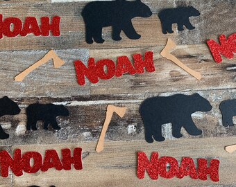 Lumberjack Baby Shower Confetti 100 pieces / Lumberjack Birthday