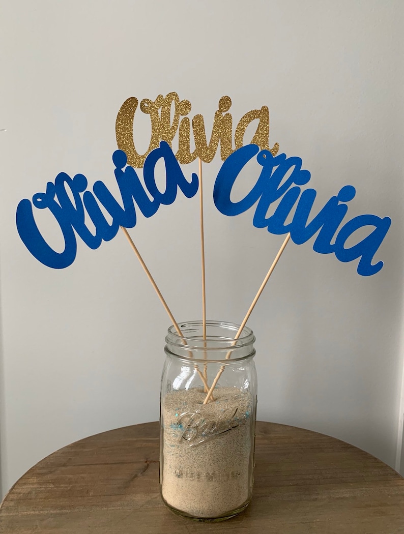 3 Pack Name Sticks / Personalized Name Centerpiece Sticks / Etsy
