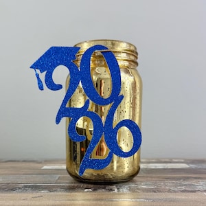 5 Pack Graduation 2026 Mason Jar Tags/ 2026 Die Cuts - Cursive