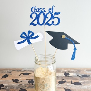 Decoraciones para fiestas de graduación de 2025 / Decoración de mesa para graduación - Juego de cursiva Clase de 2025
