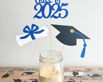 2025 Graduation Party Centerpiece Sticks: Custom School Colors