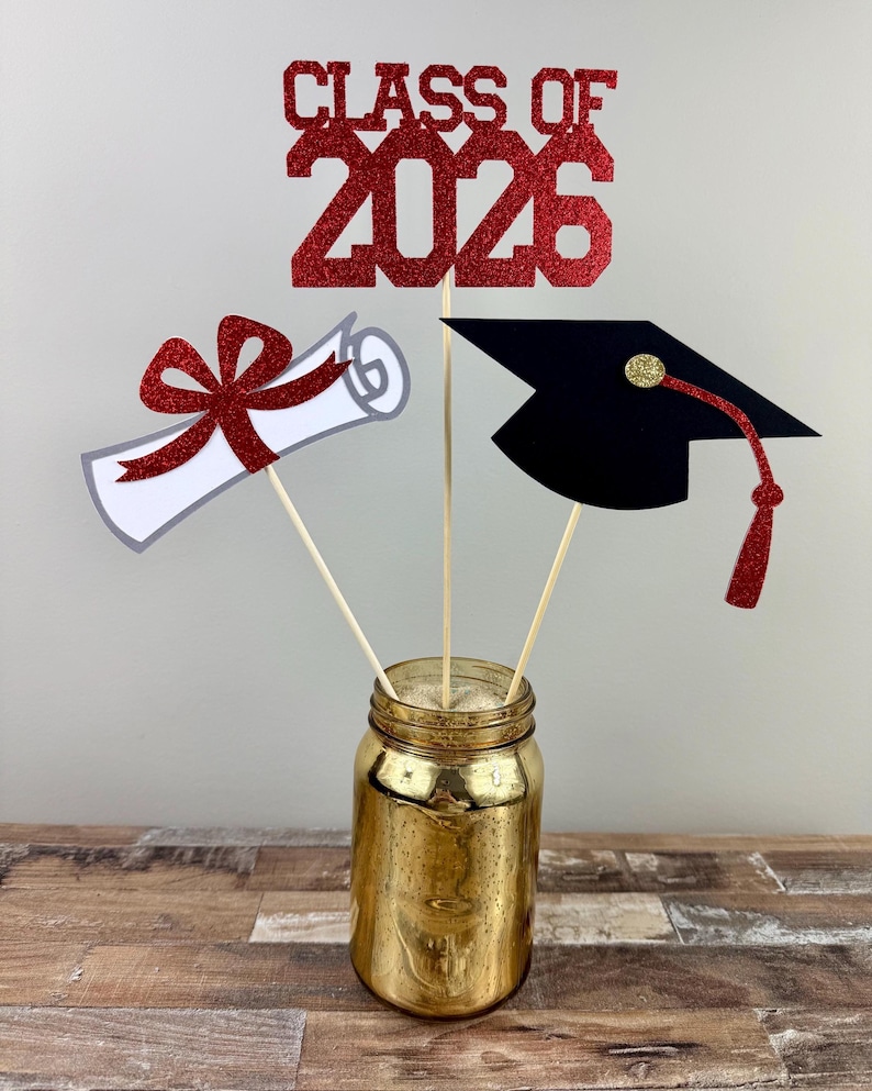 2026 Graduation Party Centerpiece Picks: Cap, Diploma, Class of 2026 - Etsy