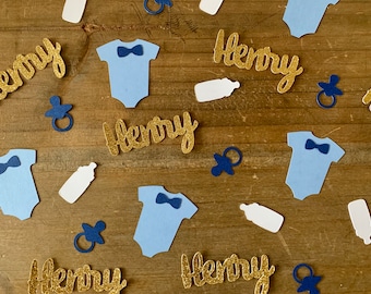 Personalized Boy Baby Shower Confetti with names - 125 pieces / Baby Boy Confetti / Bow Tie Baby Shower Decorations