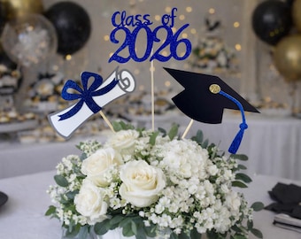 2026 Graduation Party Centerpiece Sticks: Custom School Colors