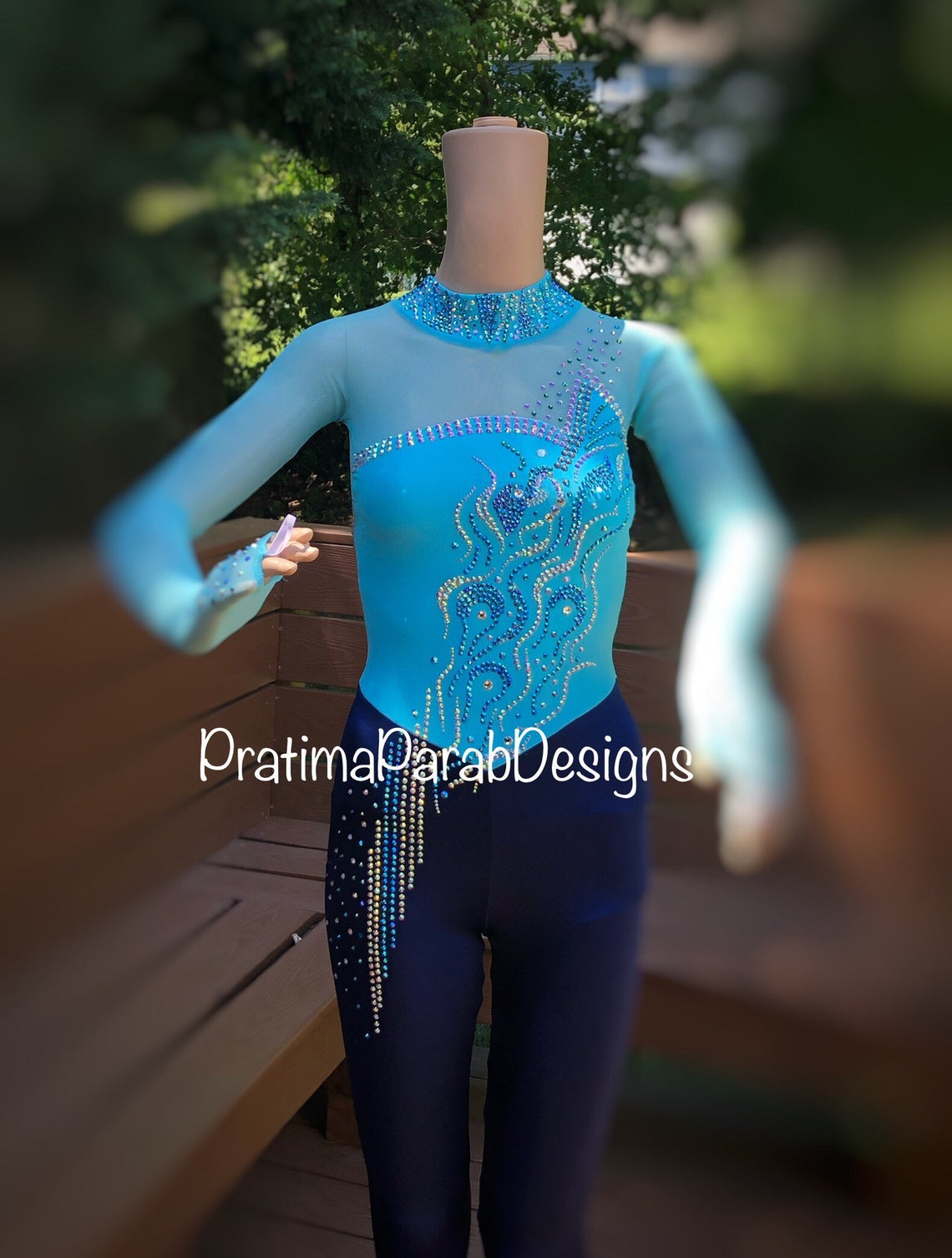 Custom Inked Sleeveless Open Back Unitard - Lycra