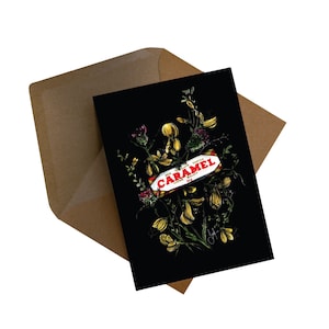 Caramel Wafer Scottish Greetings Card | A5 Card | Blank Inside | Compostable | Kraft Envelope |