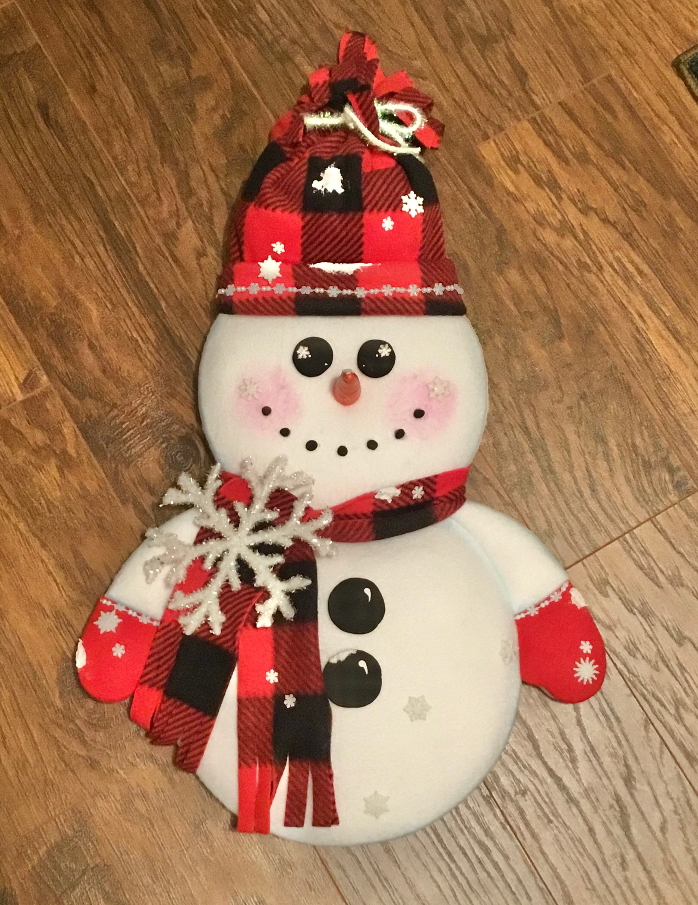 Plush snowman sale wreath accent