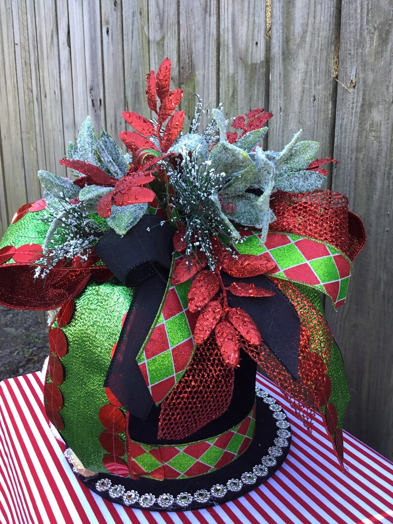 Snowman Top Hat centerpiece Christmas decoration Snowman Hat Etsy