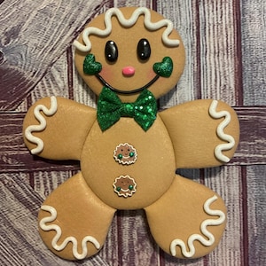 Gingerbread wreath attachment, Christmas Gingerbread man, Holiday decoration, Christmas embellishment, Whimsical Gingerbread, WAAM accent