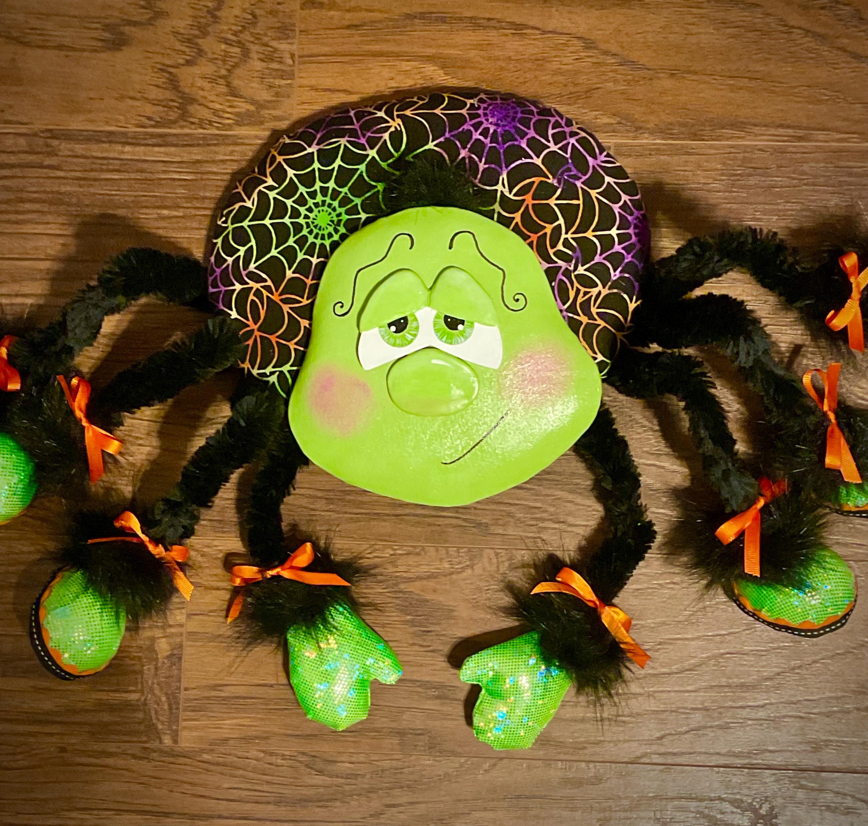 webster, Spider decoration, Whimsical spider, Spider wreath attachment, Halloween embellishment, Halloween decoration, Fall decor, Spider