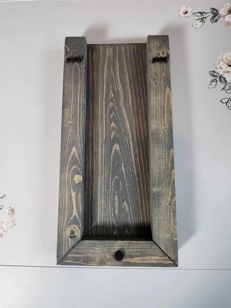Large Farmhouse Vertical Wood Wall Pocket Wood Hanging Vase for