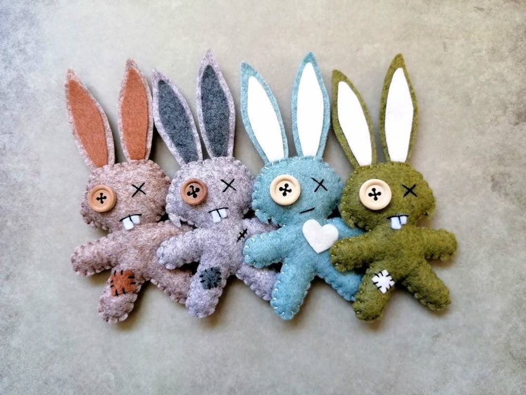 Green Zombie Rabbit Reduced to Clear Zombie Bunnies Felt Plush Cute Rabbit Toys - Etsy